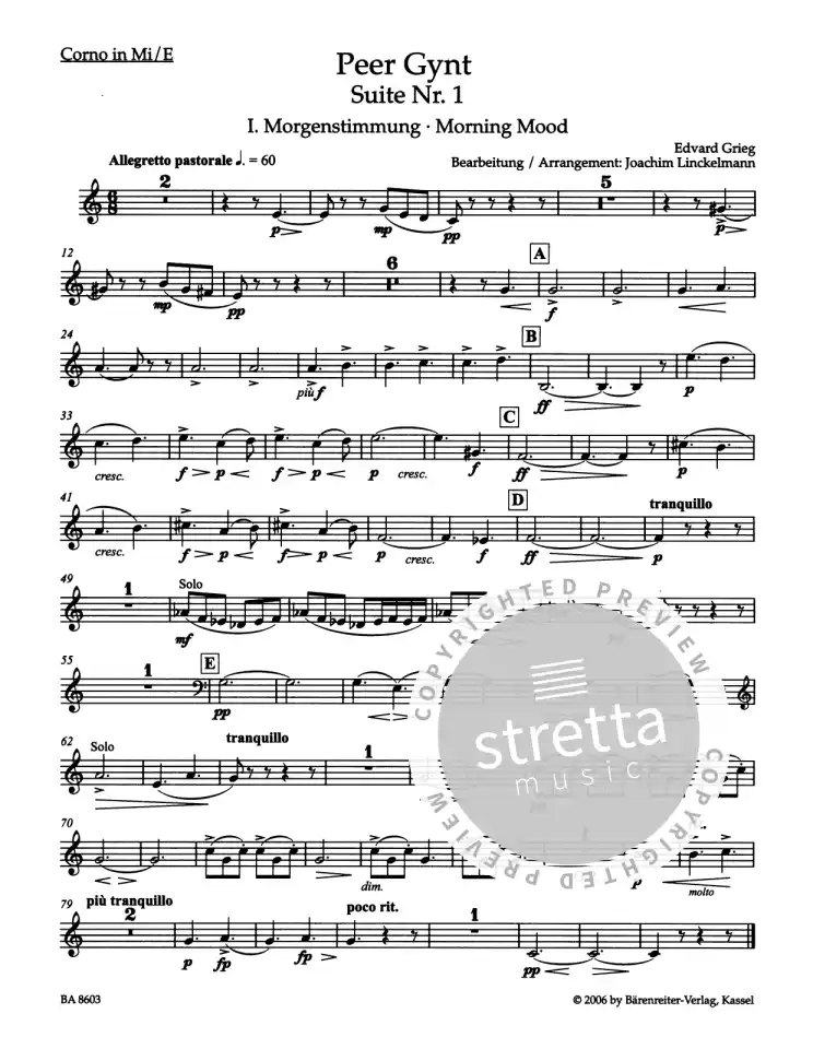 E. Grieg: Peer Gynt Suite Nr. 1 op. 46, FlObKlHrFg (Pa+St) (3)