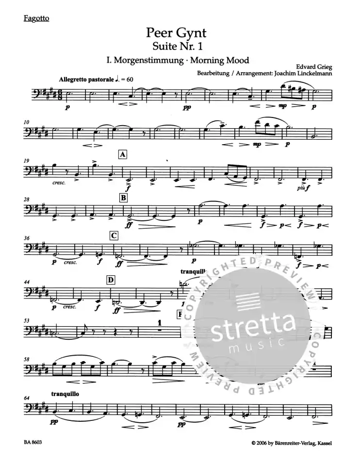 E. Grieg: Peer Gynt Suite Nr. 1 op. 46, FlObKlHrFg (Pa+St) (4)