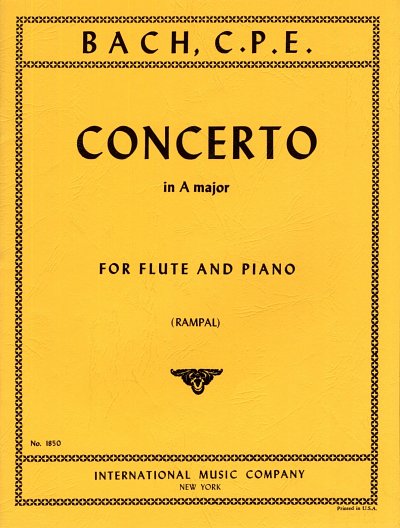 C.P.E. Bach: Concerto A major, FlKlav (KlavpaSt)