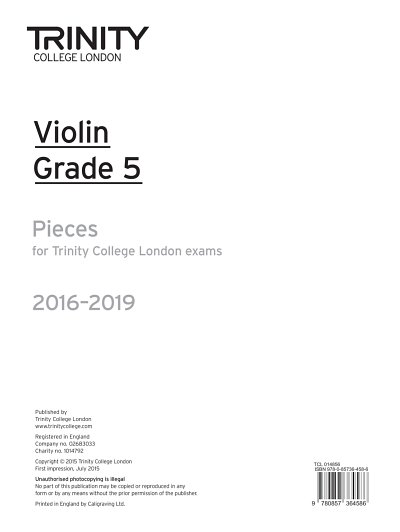 Violin Exam Pieces - Grade 5, Viol