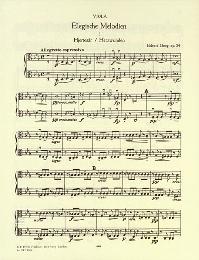 E. Grieg: 2 Elegische Melodien op. 34, StrOrch (Vla)