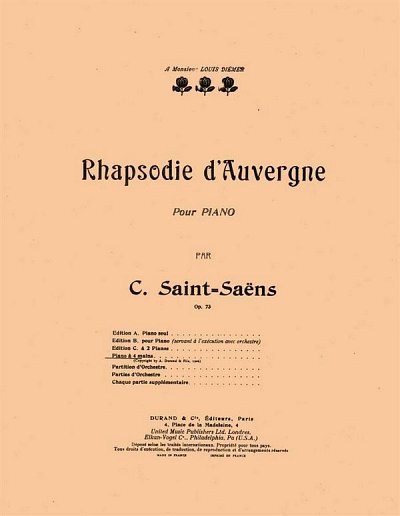 C. Saint-Saëns: Rhapsodie D'Auvergne opus, Klav4m (KlavpaSt)