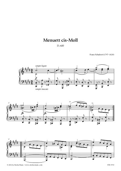 DL: F. Schubert: Menuett cis-Moll, Klav