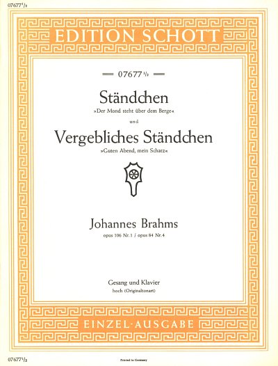 J. Brahms: Ständchen / Vergebliches Ständchen op. , GesHKlav