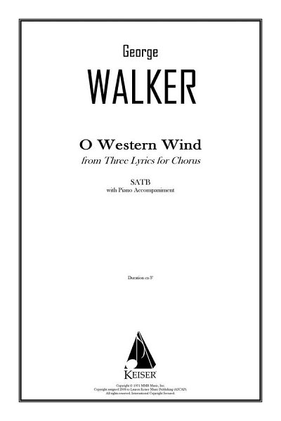 G. Walker: O Western Wind (from Three Lyrics, GchKlav (Chpa)
