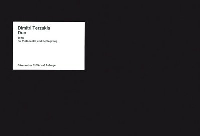 D. Terzakis: Duo für Violoncello und Schlagzeug (1973)