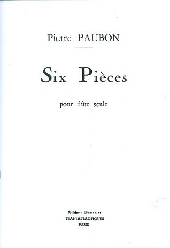 P. Paubon: 6 Pièces, Fl