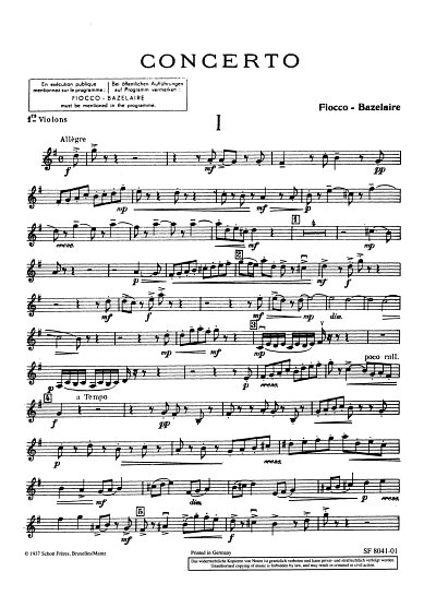 J. Fiocco: Concerto G-Dur 