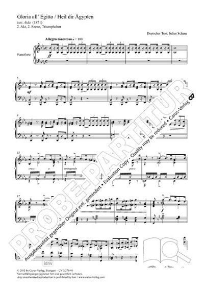 G. Verdi: Gloria all' Egitto (Heil dir Ägypten) Es-Dur (1871)