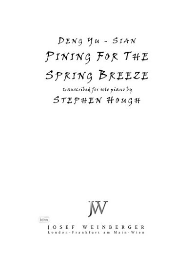YU Sian Deng: Pining For The Spring Breeze
