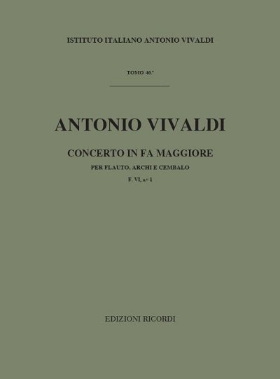 Concerto per Flauto, Archi e BC: In Fa Rv 442  (Part.)