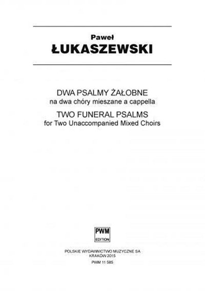 Two Funeral Psalms, 2Gch (Stp)