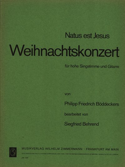 Boeddecker Philipp Friedrich: Natus Est Jesus - Weihnachtsko