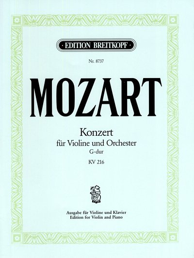 W.A. Mozart: Konzert G-Dur KV 216, VlKlav (KA+St)