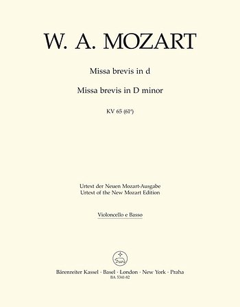W.A. Mozart: Missa brevis d-Moll KV 65 (, 4GesGchOrch (VcKb)