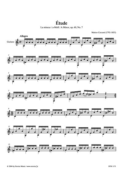 DL: M. Carcassi: Etuede a-Moll op. 60 Nr. 7