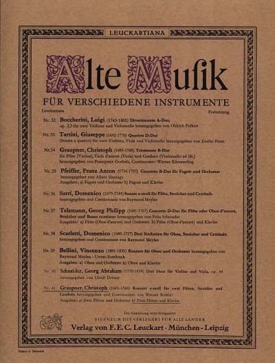 C. Graupner: Konzert E-Moll