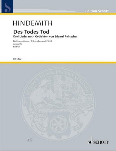 P. Hindemith: Des Todes Tod op. 23a  (Part.)