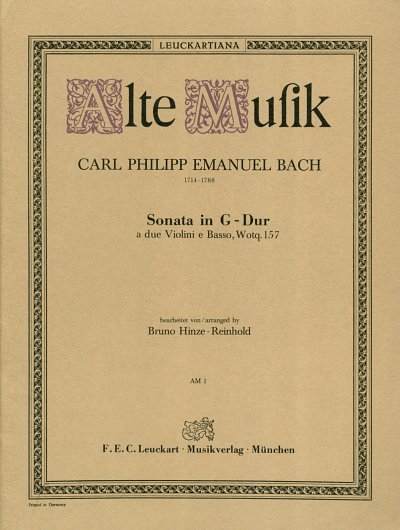 C.P.E. Bach: Sonate G-Dur Wq 157