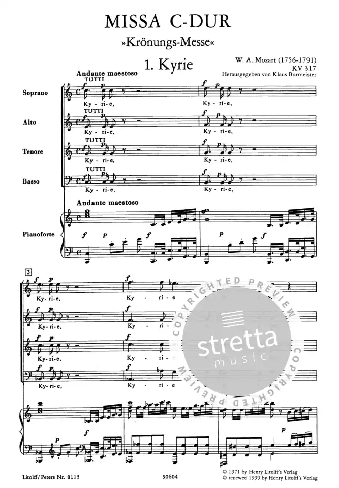 W.A. Mozart: Missa C-Dur KV 317, 4GesGchOrchO (KA) (1)