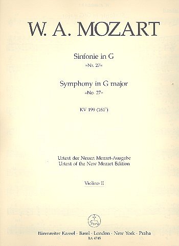 W.A. Mozart: Sinfonie 27 G-Dur Kv 199 (161b)