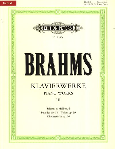 J. Brahms: Klavierwerke 3, Klav