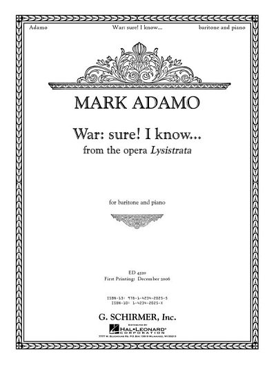 War: Sure. I Know... from the opera Lysistra, GesBrKlav (Bu)