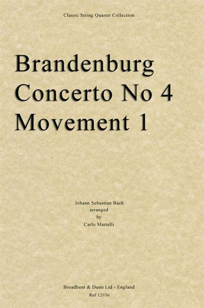 J.S. Bach: Brandenburg Concerto 4, Movement, 2VlVaVc (Part.)