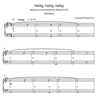 DL: F. Schubert: Heilig, heilig, heilig, Akk