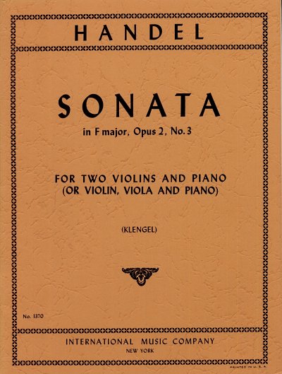 G.F. Händel: Sonate in F-Dur op. 2/3, 2Vl/VlVaKlv (KlavpaSt)