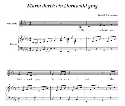DL: (Traditional): Maria durch ein Dornwald gin, KlarOrg (Pa