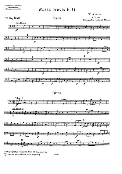 W.A. Mozart: Missa Brevis G-Dur Kv 140 (235d)