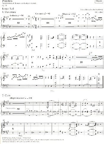 F. Mendelssohn Barth: Paulus op. 36, 4GesGchOrchO (Org)