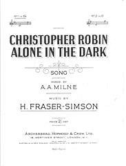 DL: H. Fraser-Simson: Christopher Robin Alone In The Da, Ges