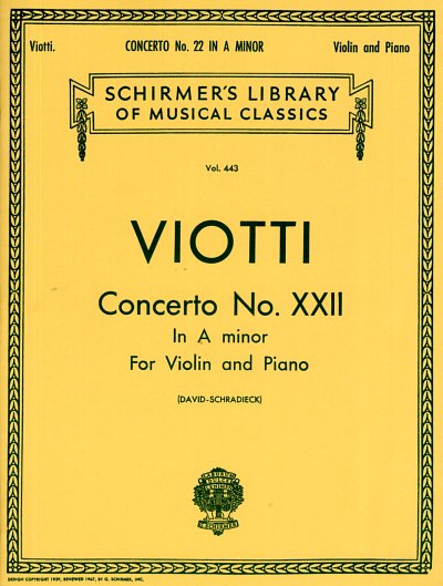 G.B. Viotti: Concerto No. 22 in A Minor, VlKlav (KlavpaSt)