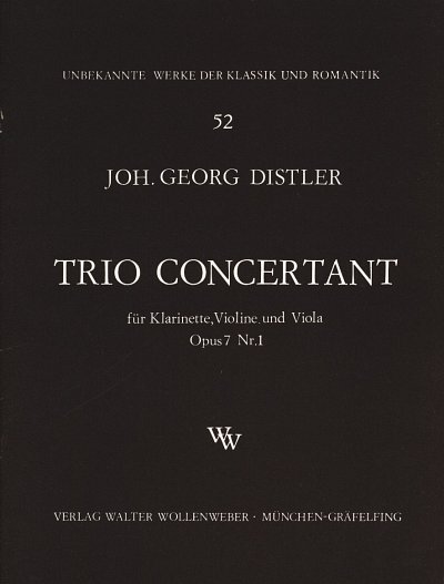 Distler Johann Georg: Trio Concertant Op 7/1