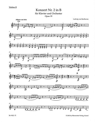L. v. Beethoven: Konzert Nr. 2 B-Dur op. 19, KlavOrch (Vl2)