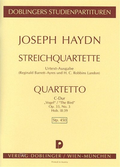 J. Haydn: Streichquartett C-Dur op. 33/3 Hob. III:39