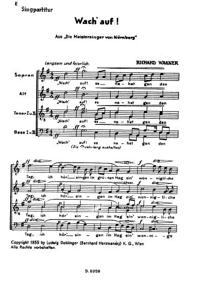 R. Wagner: Wach Auf (Die Meistersinger Von Nuernberg)