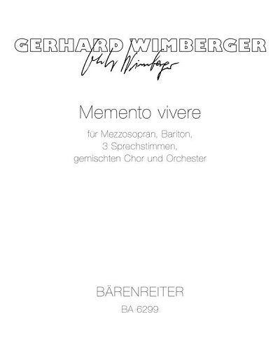 G. Wimberger: Memento vivere für Mezzosopran, Bariton, (Stp)