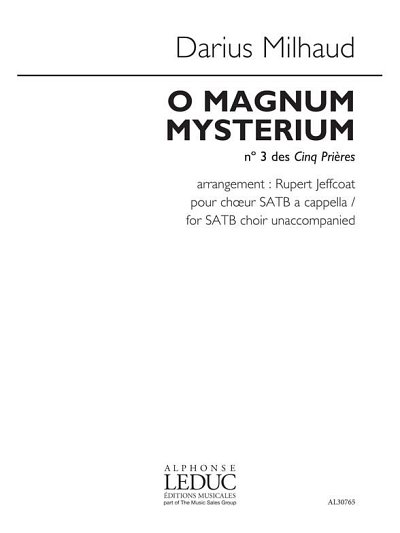 D. Milhaud: O Magnum Mysterium, GCh4 (Chpa)