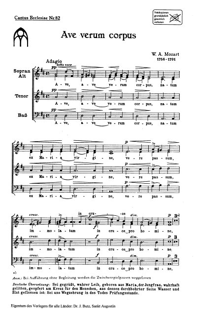 W.A. Mozart: Ave Verum Corpus KV 618 (Chpa)