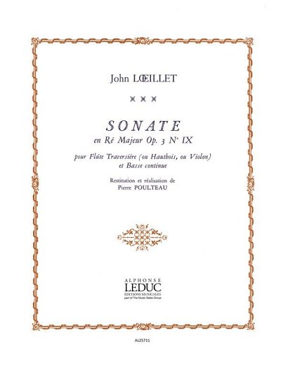 J. Loeillet de Londres: Sonate en Ré Majeur op. 3/9