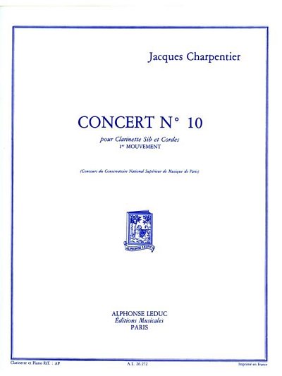 J. Charpentier: Concert N010 -Clarinette, KlarKlv (KlavpaSt)