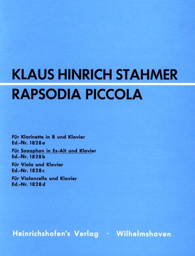 K.H. Stahmer: Rapsodia piccola für Saxophon in Es-Alt und Klavier