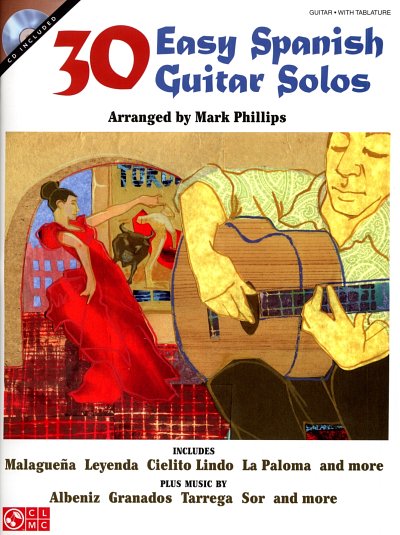 M. Phillips: 30 Easy Spanish Guitar Solos, Git (Tab+CD)