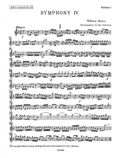 W. Boyce: Symphony 4 F-Dur, Sinfo (Vl1)