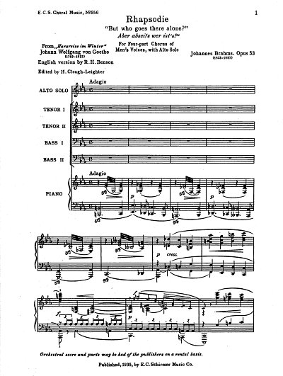 J. Brahms: Alto Rhapsody, Op.53
