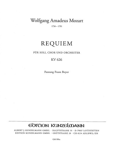 W.A. Mozart: Requiem KV 626, 4GesGchOrchO (HARM)