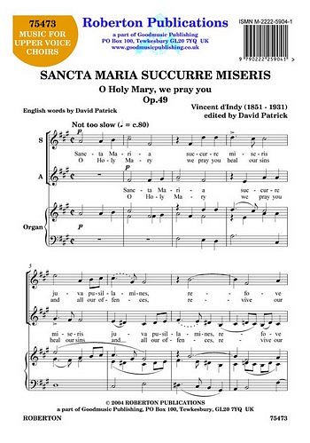V. d'Indy: Sancta Maria Succurre Miseris Op., Ch2Klav (Chpa)